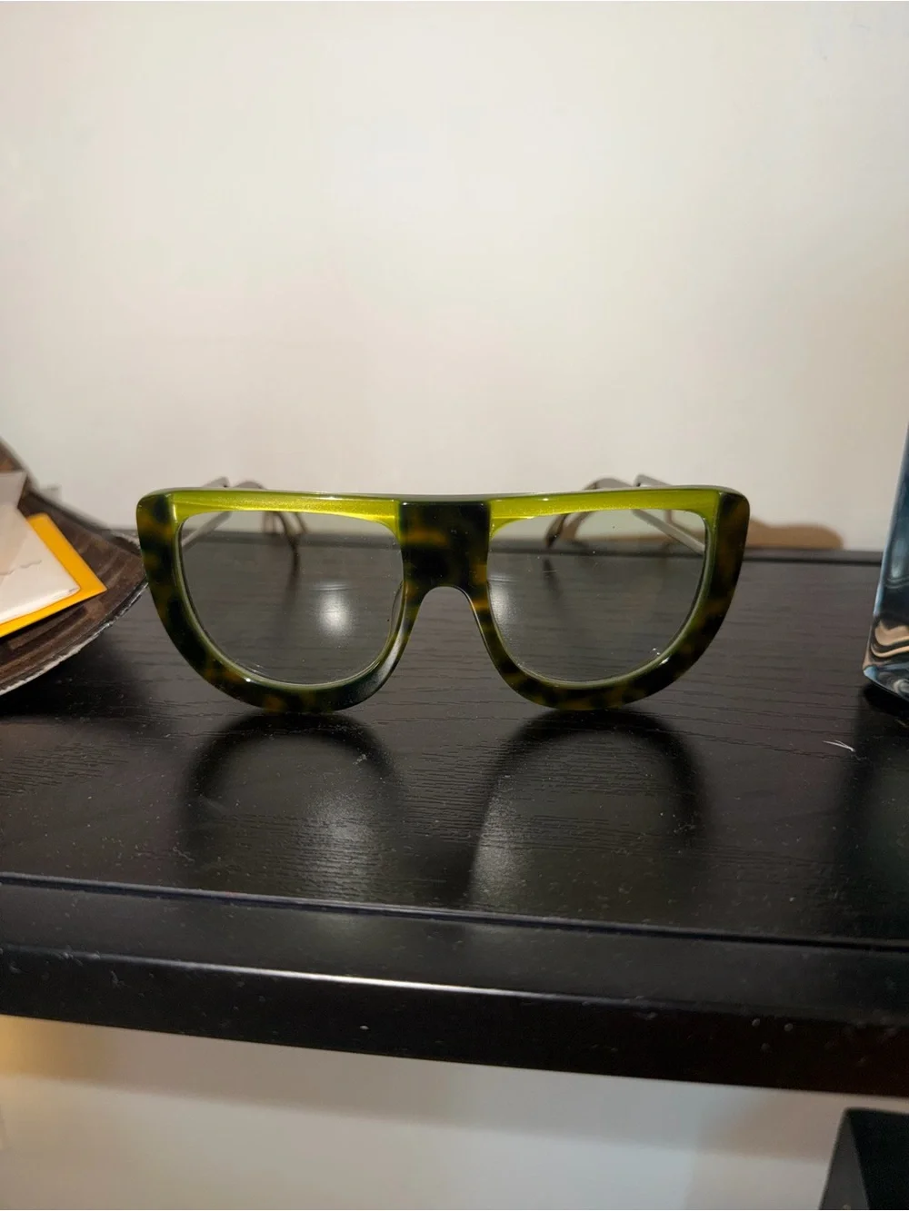 Fendi Olive Green Square Acetate Sunglasses